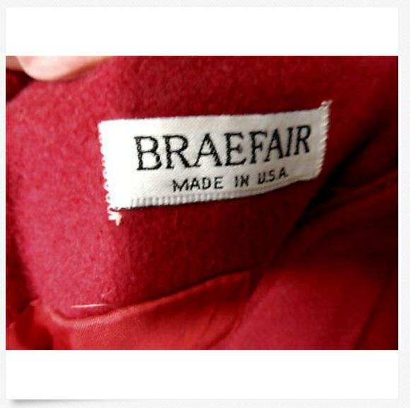 ILGWU Vintage BRAEFAIR Wool Peacoat 5/6 Red UNION MADE Vintage Jacket - Picture 7 of 8